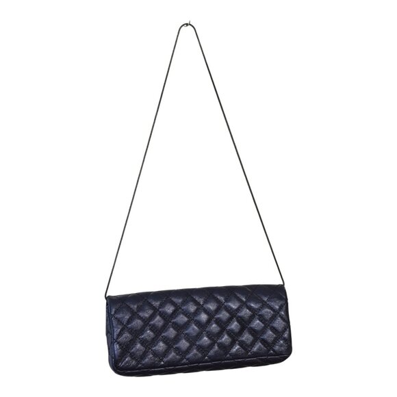 Chanel 2.55 East West Metallic Blue Quilted Leather bag / clutch - baguette size - Picture 3 of 16